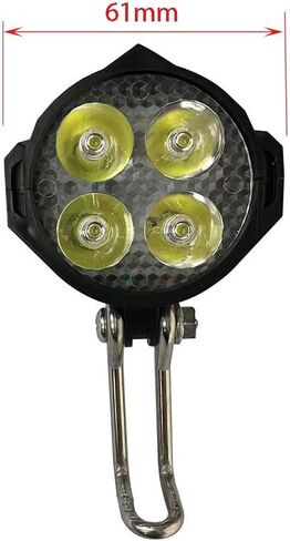 LED Light Bicycle Ebike Headlight Bicycle Accessories Electric Mountain Bike Headlight 4 lamp Beads with Horn 24V 36V 48V 3 Hole Female Waterproof Connector in Saudi Arabia