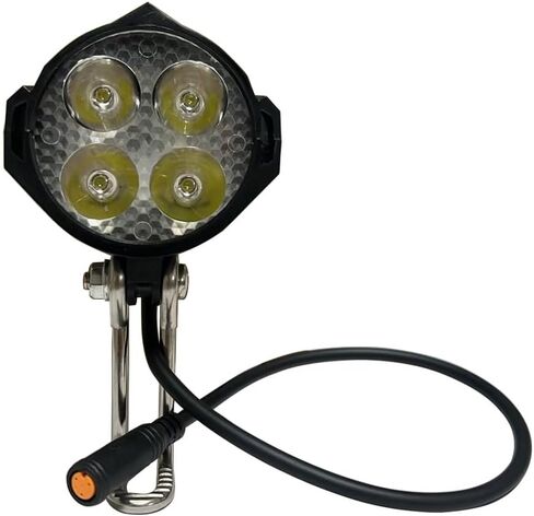 LED Light Bicycle Ebike Headlight Bicycle Accessories Electric Mountain Bike Headlight 4 lamp Beads with Horn 24V 36V 48V 3 Hole Female Waterproof Connector in Saudi Arabia