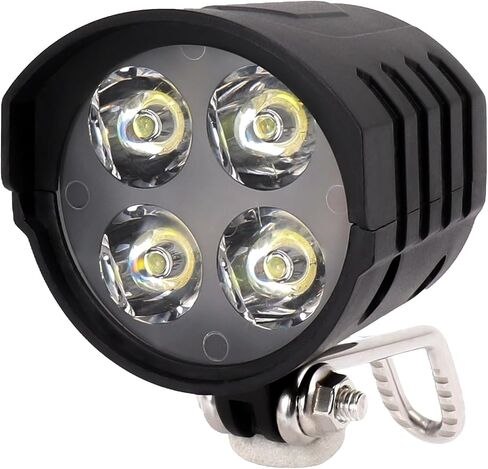 4 Pin Plug Electric Scooter Front Light with 4 Light Beads, 36V 48V 52V 60V Electric Bike Headlight with Horn, 12W Mini Ebike Front Lights with 1.5M Wire for Motorcycle in Saudi Arabia