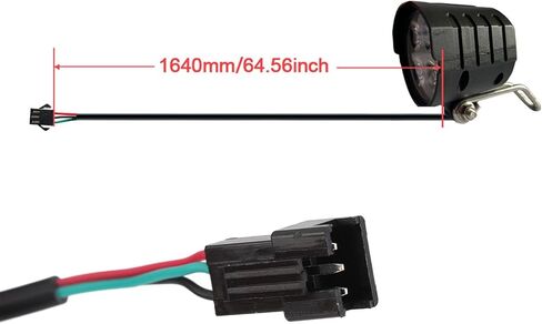 4 Pin Plug Electric Scooter Front Light with 4 Light Beads, 36V 48V 52V 60V Electric Bike Headlight with Horn, 12W Mini Ebike Front Lights with 1.5M Wire for Motorcycle in Saudi Arabia