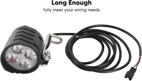 4 Pin Plug Electric Scooter Front Light with 4 Light Beads, 36V 48V 52V 60V Electric Bike Headlight with Horn, 12W Mini Ebike Front Lights with 1.5M Wire for Motorcycle in Saudi Arabia