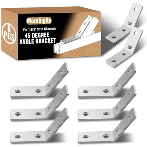 8 Pcs 45 Degree Angle Bracket Fitting for 1-5/8 Strut Channel 4 Hole Corner Brace Framing Connector Galvanized Steel in Saudi Arabia