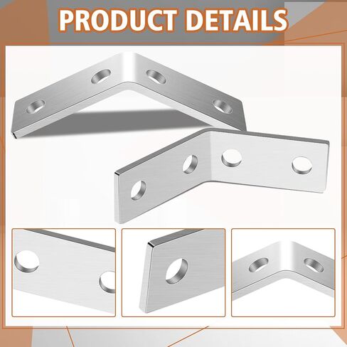8 Pcs 45 Degree Angle Bracket Fitting for 1-5/8 Strut Channel 4 Hole Corner Brace Framing Connector Galvanized Steel in Saudi Arabia