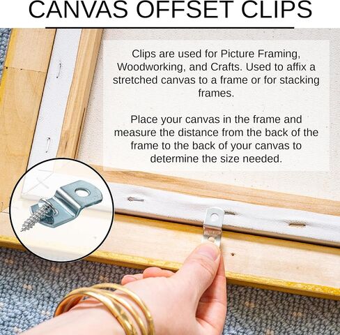 Canvas إزاحة مقاطع إطار صورة ، 8 عبوات [اختر حجم الإزاحة الخاص بك]-أجهزة z-bracket لتأطير العلم ، 8 براغي (1/4 "الإزاحة) in Kuwait