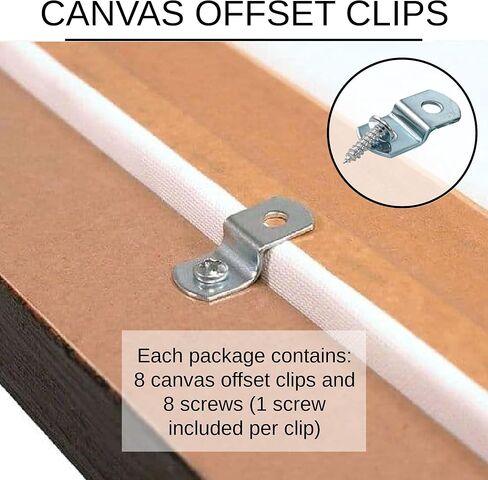 Canvas إزاحة مقاطع إطار صورة ، 8 عبوات [اختر حجم الإزاحة الخاص بك]-أجهزة z-bracket لتأطير العلم ، 8 براغي (1/4 "الإزاحة) in Kuwait