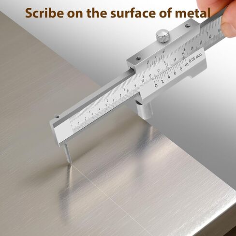 8 inch Metal Scriber Caliper, Accuracy of 0.05 mm Dual Scale Parallel Crossed Caliper Scribing Iron,Steel,Wood, Marking Gauge with 2 Carbide Scriber/Needle Metal Scribe Tool in Saudi Arabia