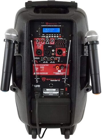 Rockville RAM12BT 12 "قابلة للشحن مدعوم 600W PA مكبر صوت+2 MICs+Bluetooth+حامل in Saudi Arabia