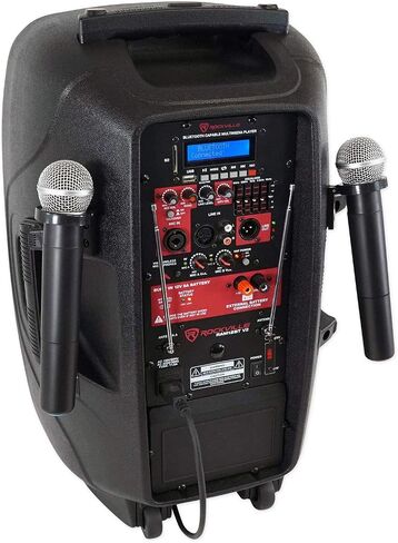 Rockville RAM12BT 12 "قابلة للشحن مدعوم 600W PA مكبر صوت+2 MICs+Bluetooth+حامل in Saudi Arabia