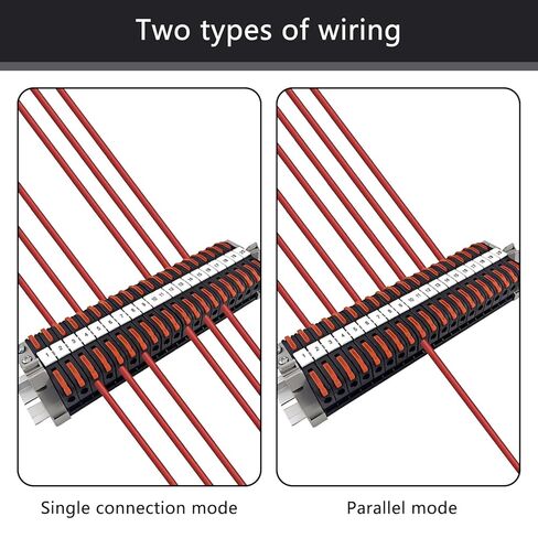20PCS DIN Rail Terminal Blocks Kit, Inline Universal Compact Wire Wiring Connector, 20 Connectors, 2pcs Connection Bar, 2pcs Digital Identification, 20pcs Screws, 28-12 AWG in Saudi Arabia
