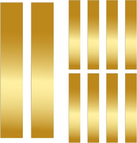 Glarks 10pcs L x W x T 5.9 x 0.98 x 0.012’’ Rectangular Brass Shim Stock Assortment, Brasses Strips Metal Shims Brass Sheet, Shim Stock Sheet for Trim Gap Filler/DIY/Industrial Use in Saudi Arabia