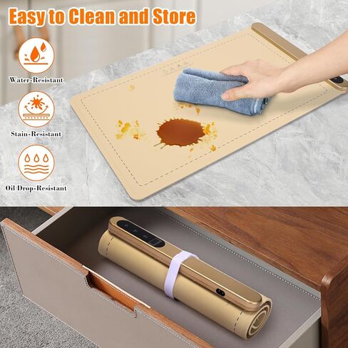 Upgrade Graphene Heating Mat for Food - 24x14.5 Inch Large Electric Warming Tray with 6 Temp Settings & Timer, Auto Shut-Off, Portable Silicone Warmer for Parties, Buffets, Camping in Saudi Arabia