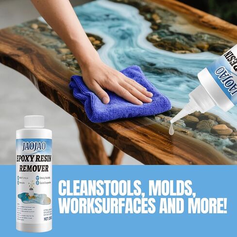 JAOJAO Resin Cleaner, Epoxy Remover Quick Dissolving Remove Uncured Resin and Glue From the Surfaces of Tools Desktop For Artists Resiners in Kuwait