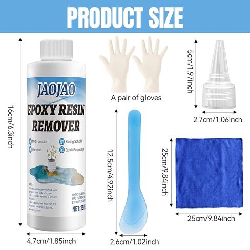 JAOJAO Resin Cleaner, Epoxy Remover Quick Dissolving Remove Uncured Resin and Glue From the Surfaces of Tools Desktop For Artists Resiners in Kuwait
