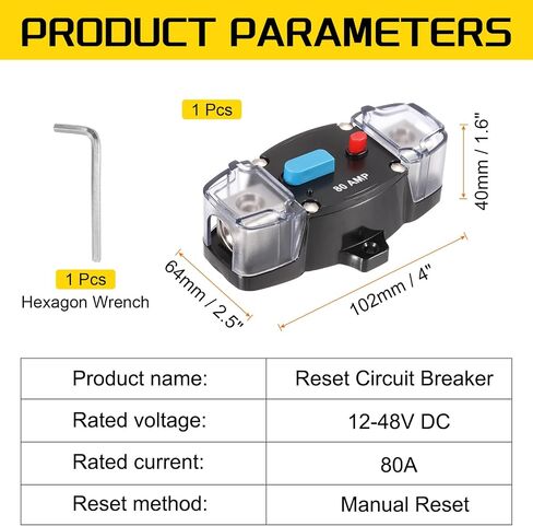 Dmiotech 1 مجموعة 12-48V 250A قاطع الدائرة ، يدويًا مفتاح حماية الحمل الزائد مع سداسي وجع ميني الكسور الكهربائية حامل الصمامات للقوارب RV CAR in Saudi Arabia