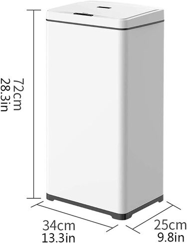 13 Gallon Stainless Steel Automatic Trash Can Large Metal Indoor Trash Can with Lid, Powered by Batteries (not Included)(D) in Saudi Arabia