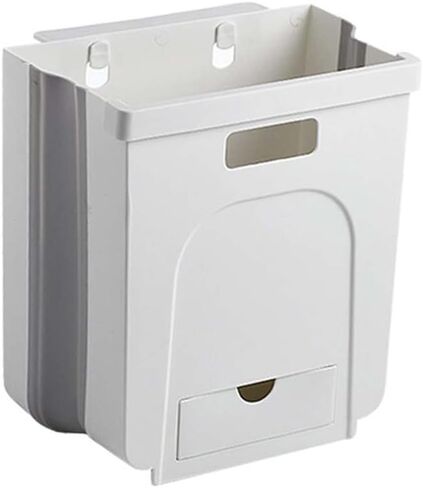 Kitchen Balcony Drawer Hanging Garbage Waste Bin Storage Cabinet Trash Can(White-Dinosaur Doodle4) in Saudi Arabia