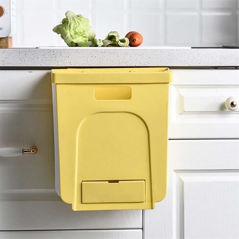 Kitchen Balcony Drawer Hanging Garbage Waste Bin Storage Cabinet Trash Can(White-Dinosaur Doodle4) in Saudi Arabia
