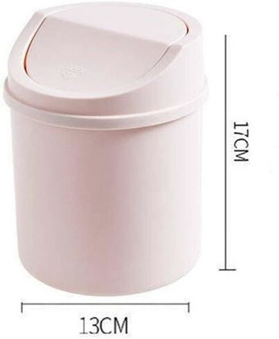 Mini Desktop Trash can Table roll Swing Cover Small Scissors Pencil Home Office Storage Accessories(Gray) in Saudi Arabia