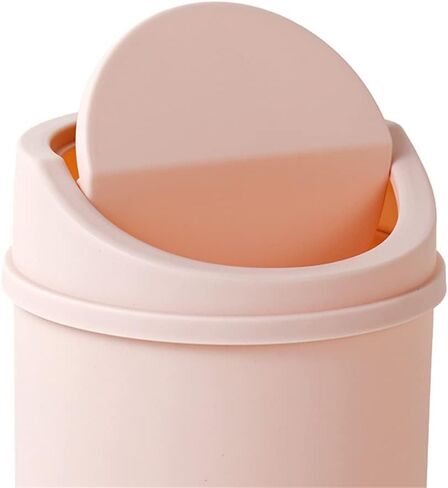 Mini Desktop Trash can Table roll Swing Cover Small Scissors Pencil Home Office Storage Accessories(Gray) in Saudi Arabia