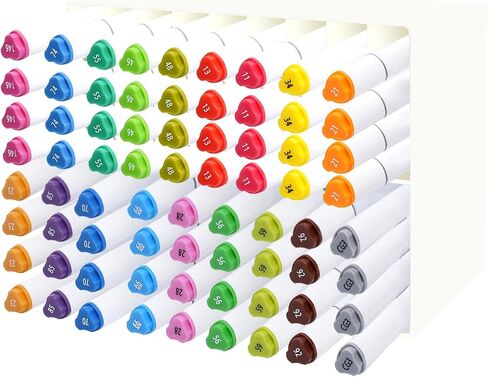 Acrylic Marker Organizer Desktop Storage Hold 72 Marker, Clear Pencil Holder Markers Pens Display Stand Art Brushes Stationary Organizer with 18 Compartments for Desk Home Office in Kuwait