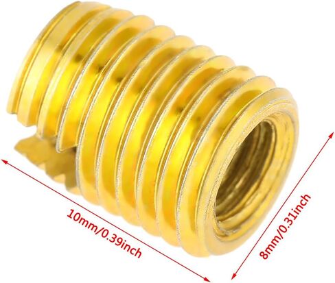 Brass Bushing Bushings and Inserts 10pcs M8 X M5 Self Tapping Threaded Insert 302 Slotted Type Screw Bushing for Thread Repair in Saudi Arabia