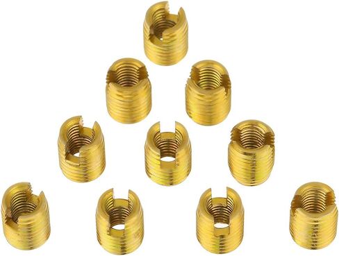 Brass Bushing Bushings and Inserts 10pcs M8 X M5 Self Tapping Threaded Insert 302 Slotted Type Screw Bushing for Thread Repair in Saudi Arabia