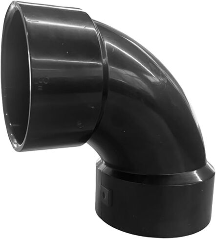 Lesso 4 inch 90 Degree Elbow HUBxHUB,Malleable ABS Pipe Fittings For duct reducer connection of drainage system | Connects Drainage System Components Black 1pack in Saudi Arabia