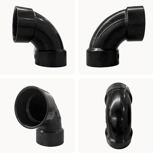 Lesso 4 inch 90 Degree Elbow HUBxHUB,Malleable ABS Pipe Fittings For duct reducer connection of drainage system | Connects Drainage System Components Black 1pack in Saudi Arabia
