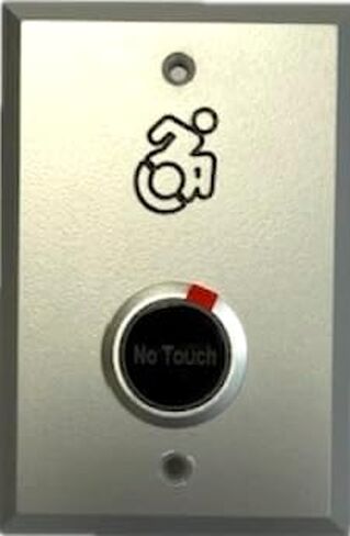 F117 Series Touchless Wave-to-Open Engraved Touch Plate Actuator Switch, Single Gang - Made in The USA in Saudi Arabia