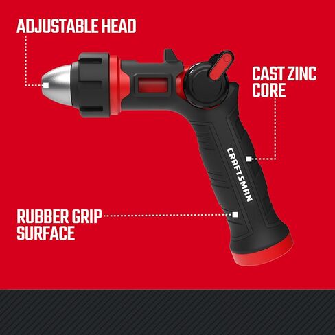 Craftsman Heavy-Duty 3 Way Adjustable Garden Hose Nozzle w/Rear Trigger CMXMWBB16640 in Saudi Arabia
