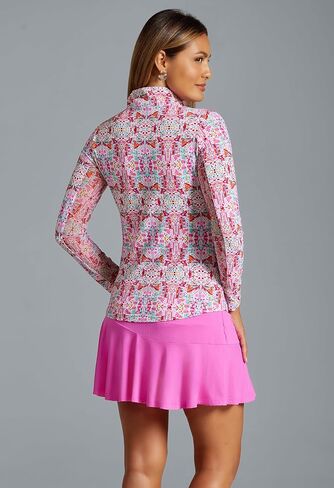 Ibkul athleisure ارتداء أشعة الشمس واقية upf 50+ Icefil التبريد-ريدلي طباعة الأكمام الطويلة. in Kuwait