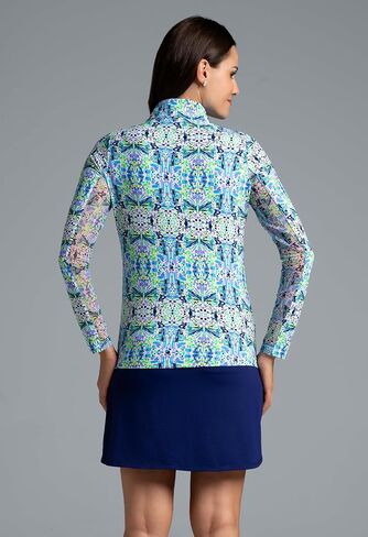 Ibkul athleisure ارتداء أشعة الشمس واقية upf 50+ Icefil التبريد-ريدلي طباعة الأكمام الطويلة. in Kuwait