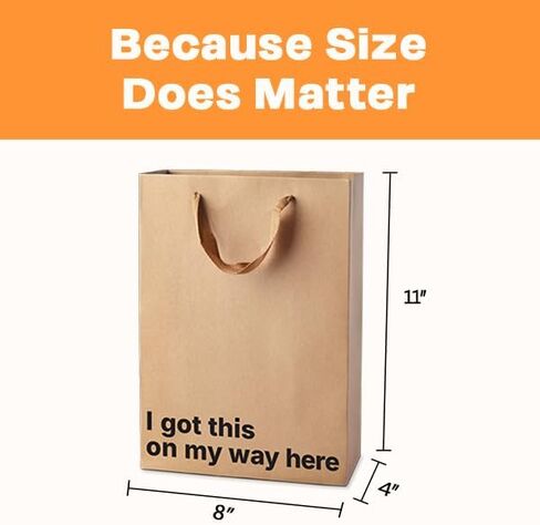 MilkToast Brands Funny Gift Bag 11 x 8 x 4 inch – Brown Kraft Paper Bag with 'I tried' Print – Gag Gift Wrap for Birthdays, Holidays, Office Parties – Party Gift Wrap for Mother's Day, Father's Day in Kuwait