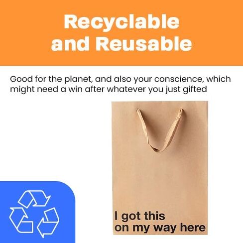 MilkToast Brands Funny Gift Bag 11 x 8 x 4 inch – Brown Kraft Paper Bag with 'I tried' Print – Gag Gift Wrap for Birthdays, Holidays, Office Parties – Party Gift Wrap for Mother's Day, Father's Day in Kuwait