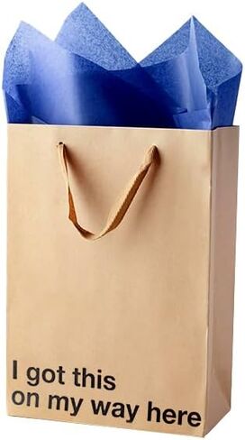 MilkToast Brands Funny Gift Bag 11 x 8 x 4 inch – Brown Kraft Paper Bag with 'I tried' Print – Gag Gift Wrap for Birthdays, Holidays, Office Parties – Party Gift Wrap for Mother's Day, Father's Day in Kuwait