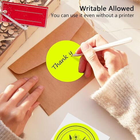3 X 3 Inch Round Thermal Labels Circle Color Coding Labels Printable Waterproof 500PCS Round Stickers Adhesive Writable for Office, Garage, DIY Sticker, Barcodes, Name Tag, Fluorescent Pink in Saudi Arabia
