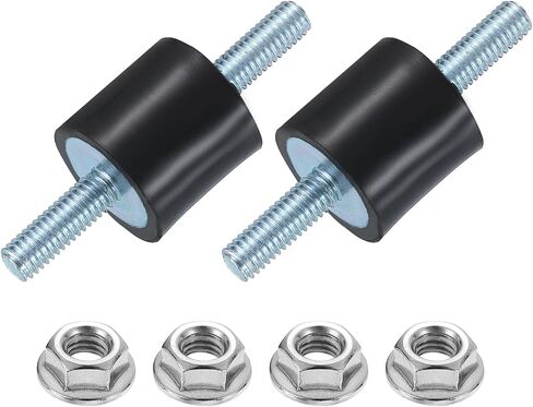 UXCELL 2PCS M6 × 18 ملم حوامل مطاطية ، 20 × 20 مم أسطواني مضاد للاهتزاز ترصيع in Kuwait