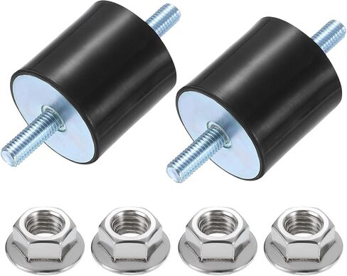 UXCELL 2PCS M6 × 18 ملم حوامل مطاطية ، 20 × 20 مم أسطواني مضاد للاهتزاز ترصيع in Kuwait