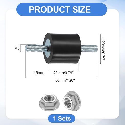 حوامل مطاطية UXCELL M6 × 18 مم ، 20 × 25 ملم أسطواني مضاد للاهتزاز ترصيع in Kuwait