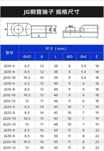 JG COPPER أنف أنف بلوك زقزقة أنبوب الأذن الأذن أنبوب كابل الأذن مضغوط النحاس البارد المفرط (JG50-6) in Saudi Arabia