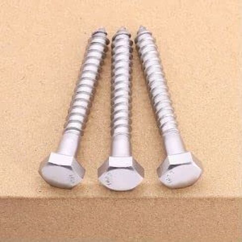 5/16 × 4-1/2 "(8 أجهزة كمبيوتر) مسامير سداسي براغي ، 304 من الفولاذ المقاوم للصدأ 18/8 ، مسامير خشبية رأس سداسي للتطبيقات الثقيلة مثل سور سور in Kuwait