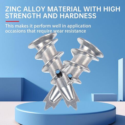 Metal Self Drilling Drywall Anchors, 101PCS Hollow Wall Anchors and Screws Kit, with Specialized Bit, Heavy Duty Sheetrock Anchors + #8×1-3/8 Screws, Easy for Wall, Shelve, Hanging and Mounting in Saudi Arabia
