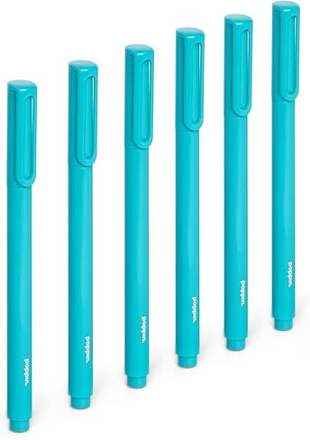 Poppin Signature Point Pens ، أقلام المكاتب الاحترافية ، Medium Point 1mm ، مجموعة من 6 (معاصرة متنوعة بالحبر الأسود) in Saudi Arabia