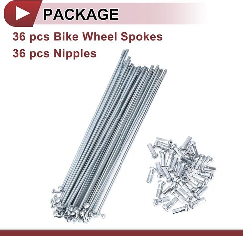36 Set 13G Bicycle Spokes 131mm Bike Wheel Spokes Galvanized Carbon Steel Silver Tone in Saudi Arabia