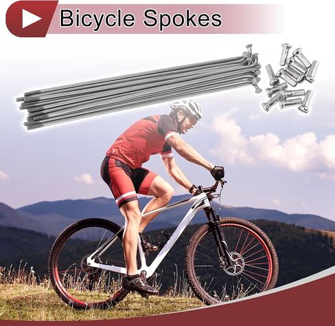 12 Set 14G Bicycle Spokes 127mm Bike Wheel Spokes 304 Stainless Steel Silver Tone in Saudi Arabia