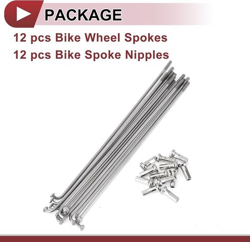 12 Set 14G Bicycle Spokes 127mm Bike Wheel Spokes 304 Stainless Steel Silver Tone in Saudi Arabia