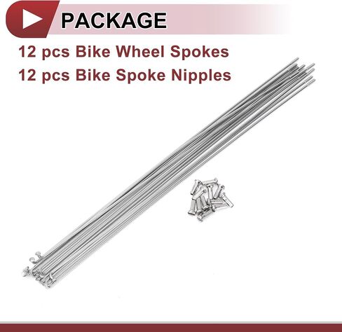 12 Set 14G Bicycle Spokes 280mm Bike Wheel Spokes 304 Stainless Steel Silver Tone in Saudi Arabia