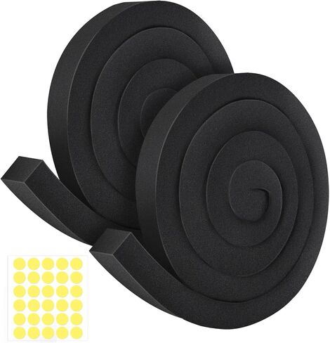 2packs شريط رغوة مكيف الهواء مع مادة لاصقة ، 1''x1'x 6.5 ft نافذة الطقس ، وارتفاع المرونة AC مجموعة SEAL SEAL عزل الرغوة لصيف الشتاء (6.5 قدم × 2 لفات ، أسود) in Kuwait