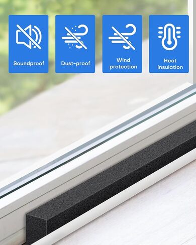 2packs شريط رغوة مكيف الهواء مع مادة لاصقة ، 1''x1'x 6.5 ft نافذة الطقس ، وارتفاع المرونة AC مجموعة SEAL SEAL عزل الرغوة لصيف الشتاء (6.5 قدم × 2 لفات ، أسود) in Kuwait