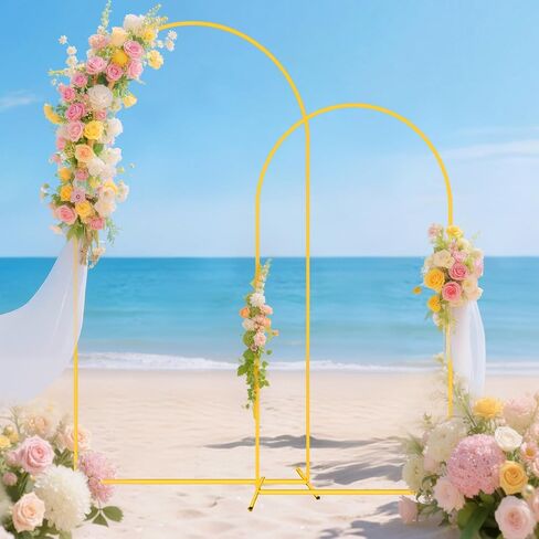 مفتوح القوس الخلفي Stand Gold Metal Arch Stand 7.2 قدم قوس البالون Stand U أقواس زفاف مزدوجة لحفل الاحتفال in Kuwait